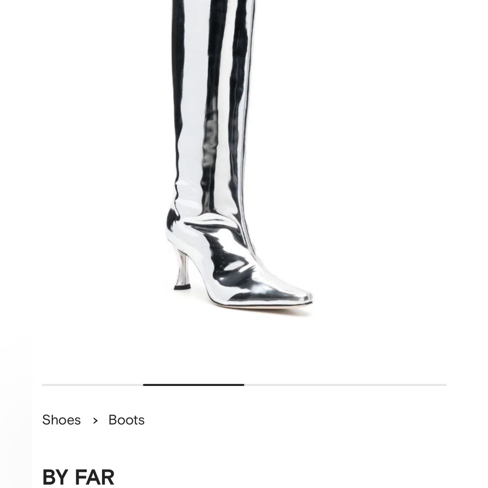 By Far metallic thigh high boots size 37
